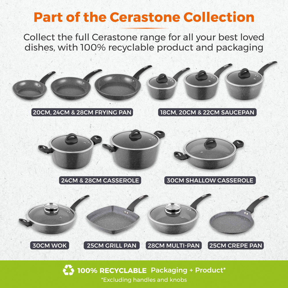 Tower Cerastone 25cm Black Forged Aluminium Non-Stick Frying Pan Image 8
