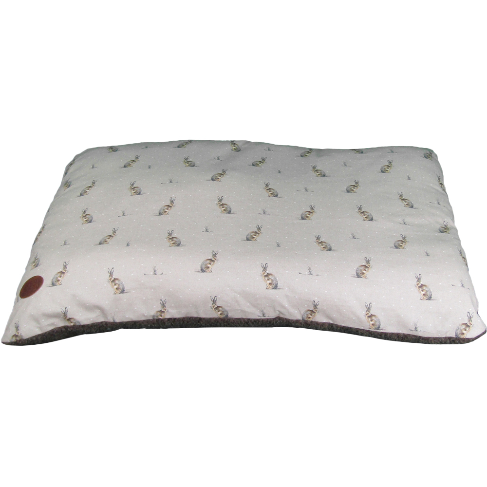 Snug & Cosy Hare Print Large Pet Lounger Bed Image 1