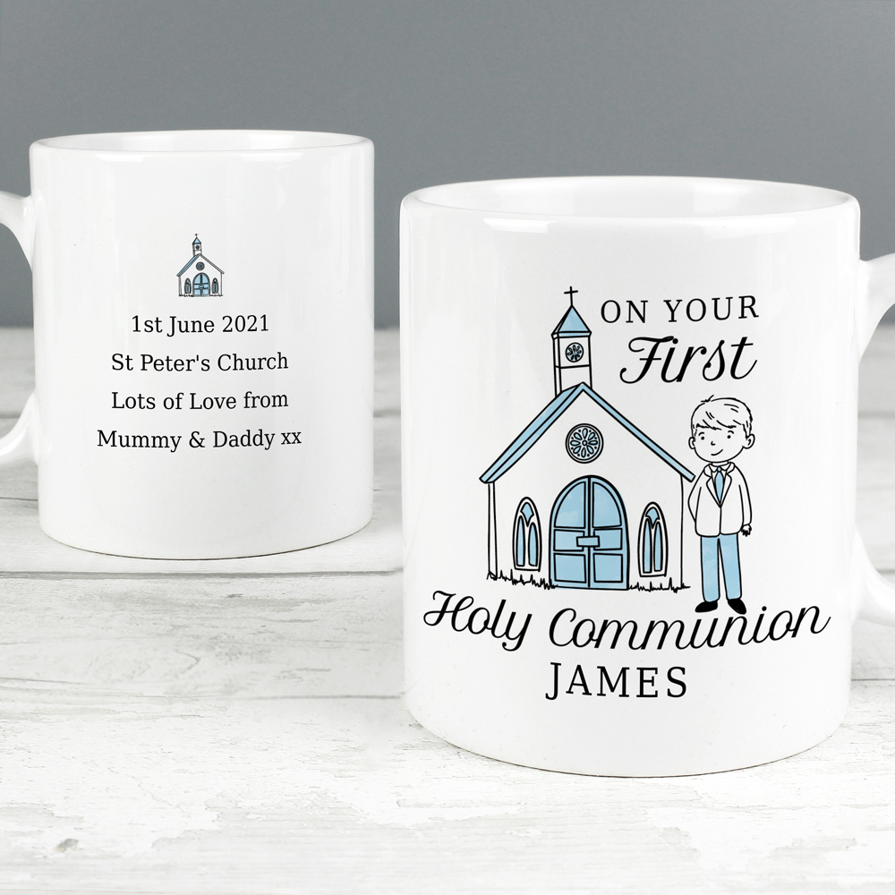 Personalised Memento Personalised Boys First Holy Communion Mug Image 3