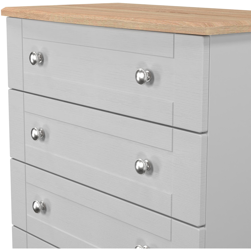Crowndale Sussex 4 Drawer Grey Ash and Bardolino Oak Chest of Drawers Ready Assembled Image 5