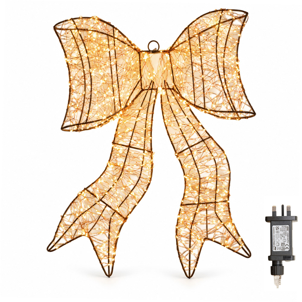 Samuel Alexander 960 Warm White LED Light-Up Christmas Galaxy Bow 58cm Image 2