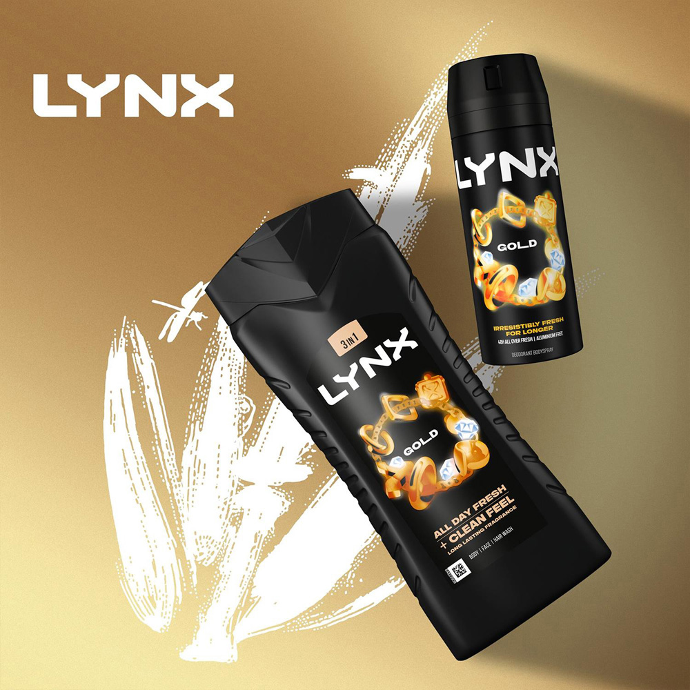 Lynx Gold Oud Wood and Fresh Vanilla Shower Gel 500ml and Body Spray 250ml 6 Pack Image 6
