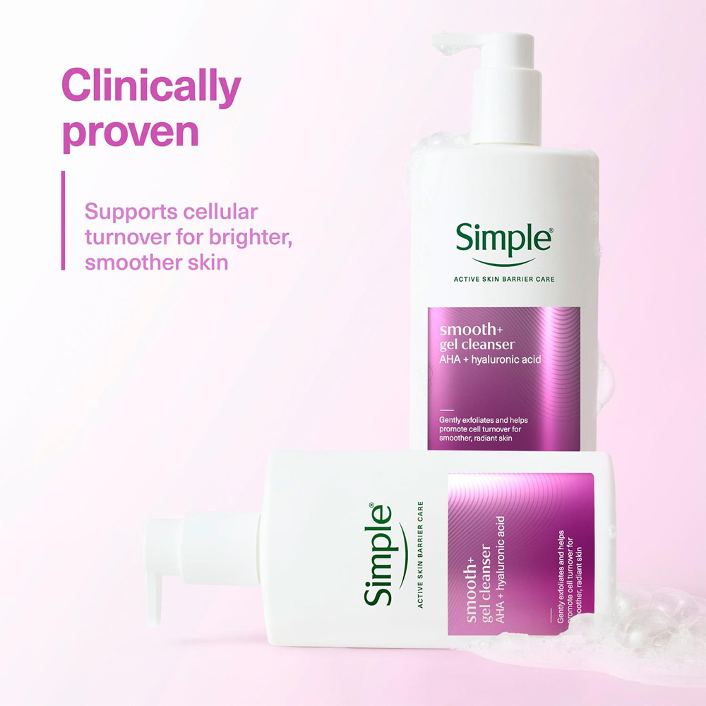 Simple Smooth+ Softening Daily Facial Cleanser Face Wash Gel 240ml 3 Pack Image 5