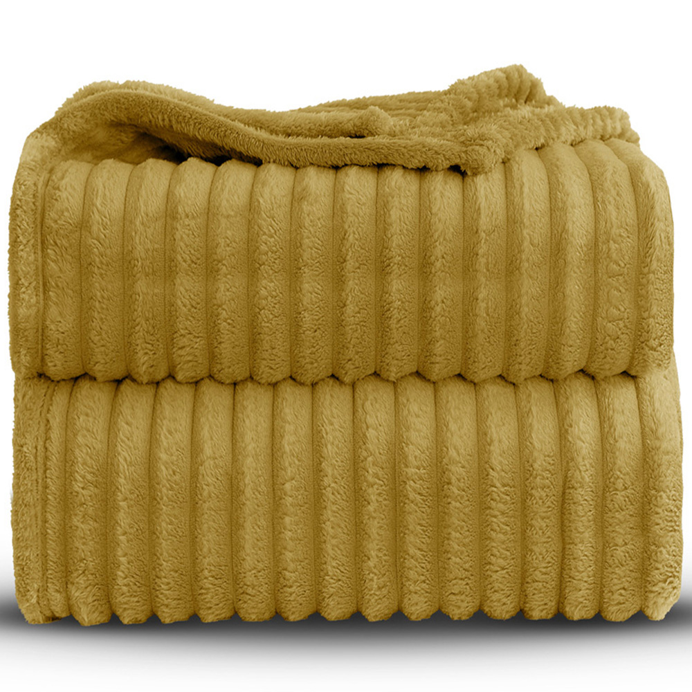 Velosso Bellissima Ochre Plush Throw 150 x 200cm Image 3