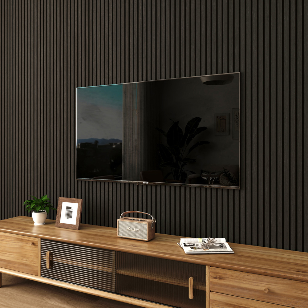 Wall Panels UK Black Oak Acoustic Slat Wall Panel 2 Pack Image 4