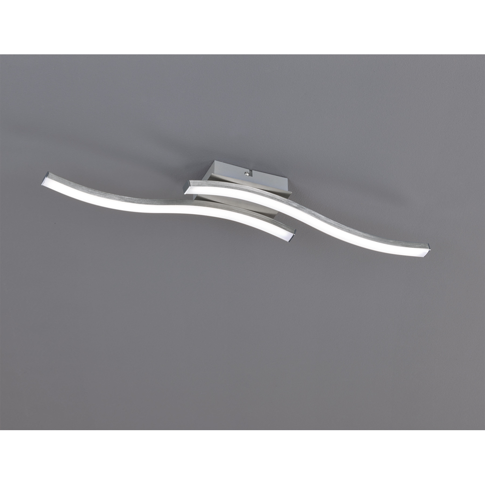 TRIO Route Matt Nickel 2 Light LED Ceiling Light Image 2
