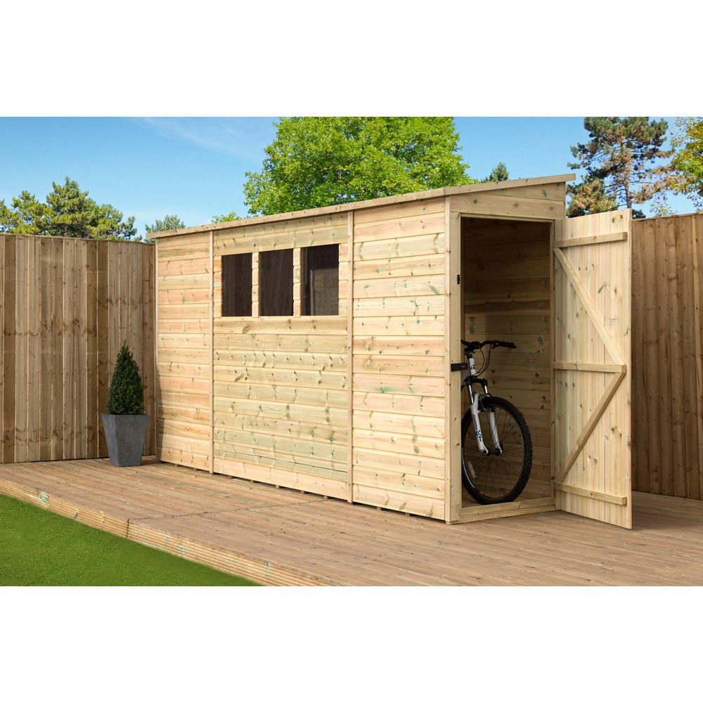 Empire Sheds 2800 12 x 3ft Tongue and Groove Wooden Pent Garden Shed Image 3