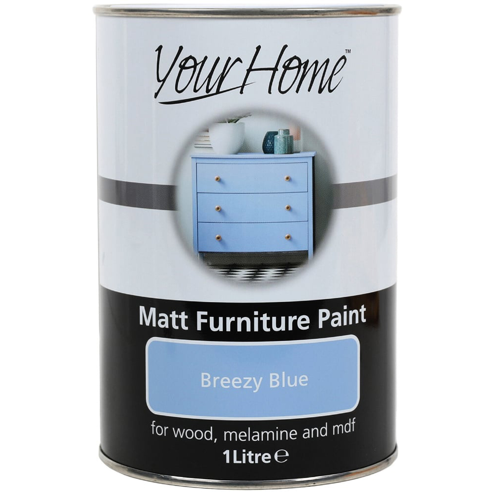 Your Home Breezy Blue Matt Furniture Paint 1L Image 2