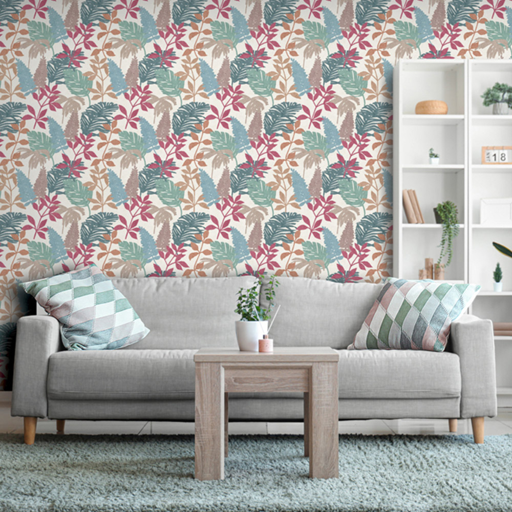 Arthouse Fun Leaf Soft Multicolour Wallpaper Image 3