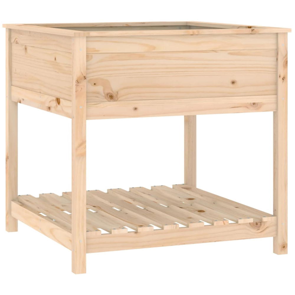 vidaXL Single Shelf Brown Solid Pine Wood Garden Planter 81 x 82.5 x 82.5cm Image 2