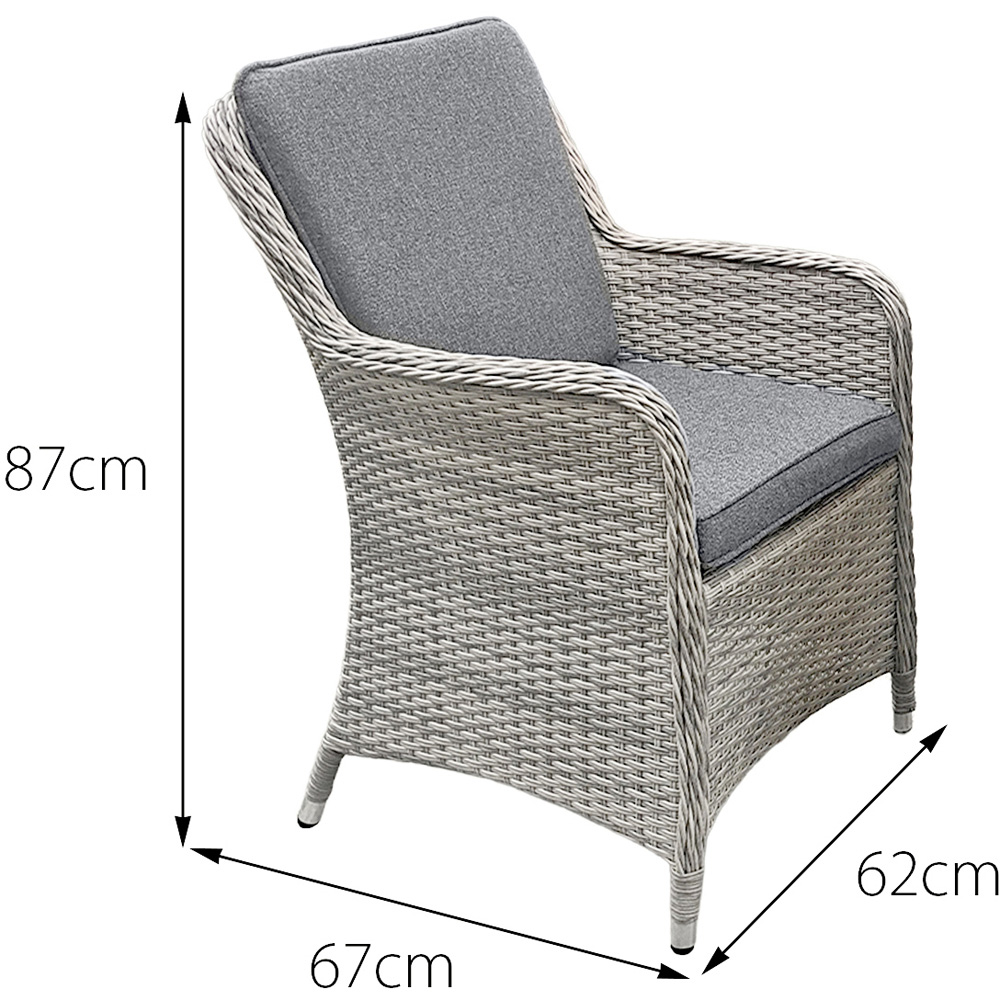 Oseasons Hampton 6 Seater Rattan Dining Set with Cushions Dove Grey and Dark Grey Image 8
