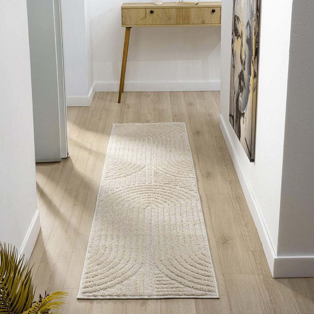 Desire Rugs Isabella Cream Embossed Mazia Arch Lines Rug 200 x 290cm Image 7