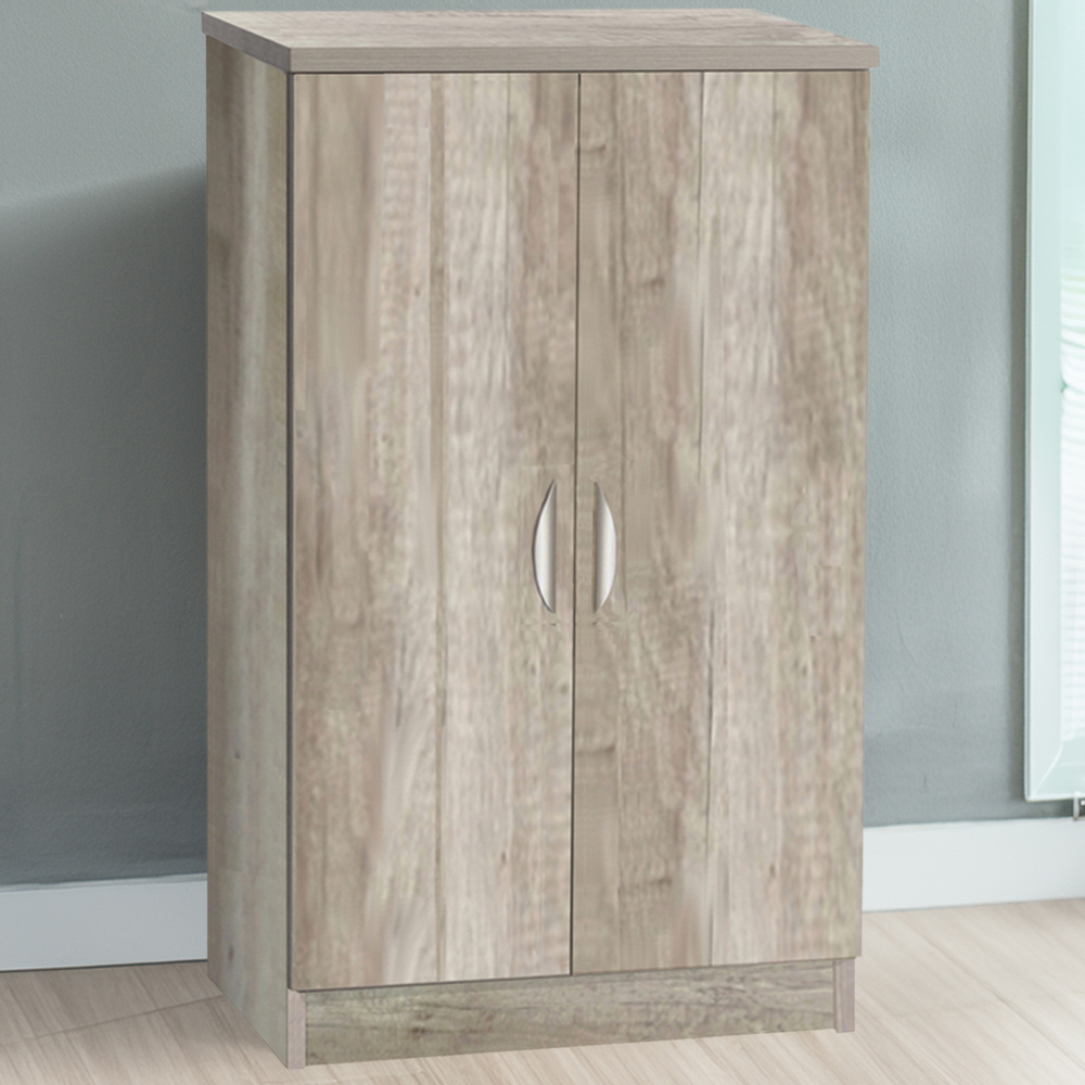 R White Cabinets 2 Door Grey Nebraska Mid Height Cupboard Image 1
