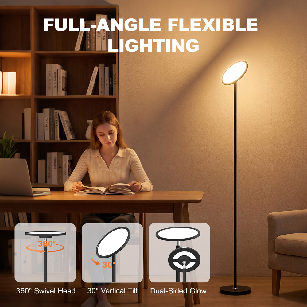 Portland Black Uplighter Floor Lamp with Tuya App and Music Sync Image 7