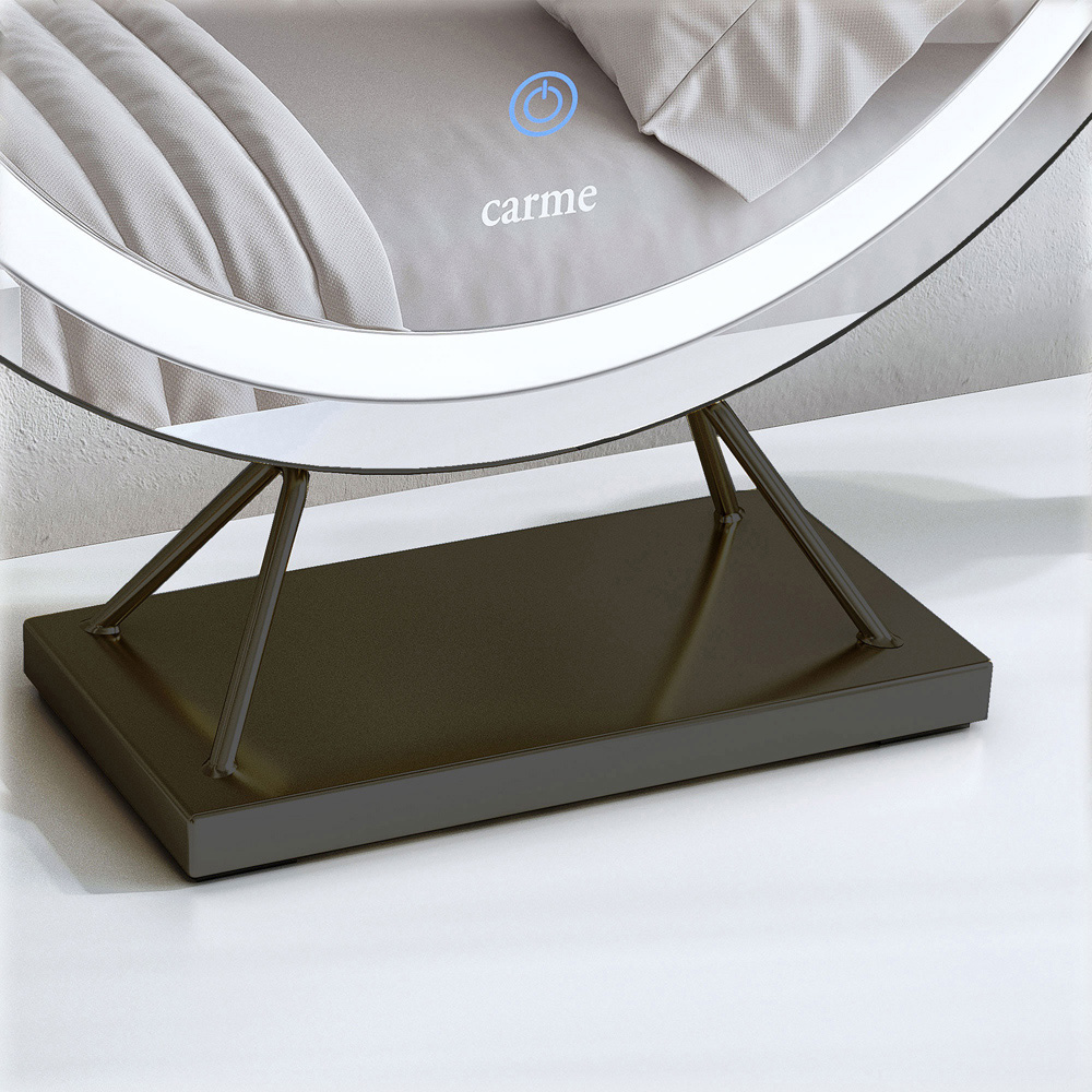 CARME Home Lillia Black Frameless Touch Sensor LED Light Mirror 50cm Image 3