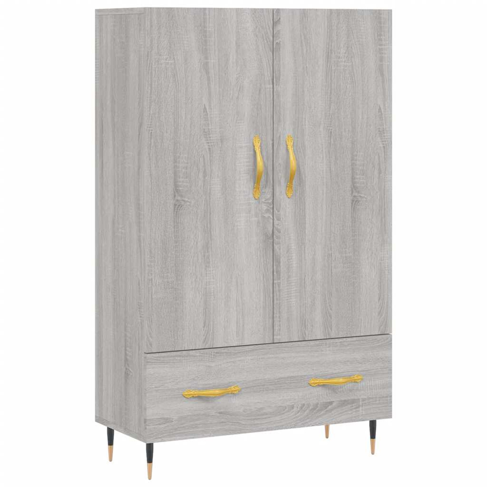 vidaXL 2 Door Single Drawer Grey Sonoma Highboard Image 2