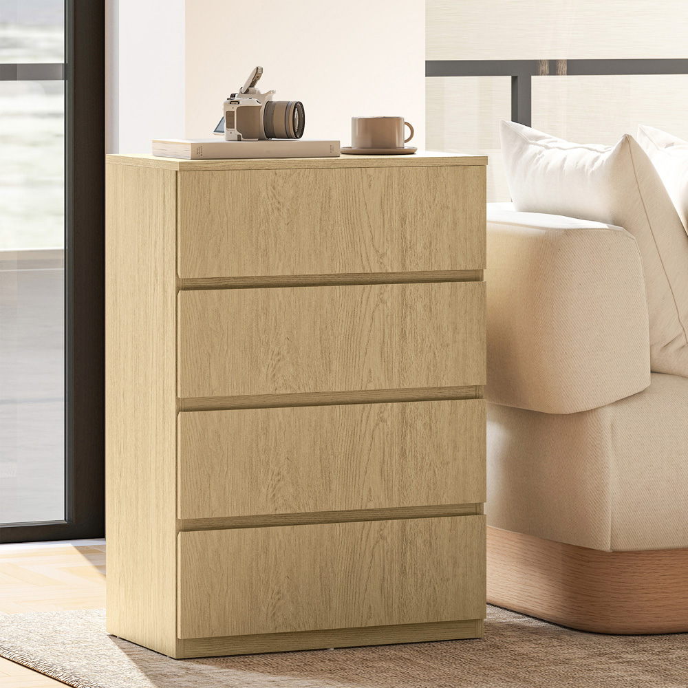 Portland 4 Drawer Natural Bedroom Chest of Drawers Image 7