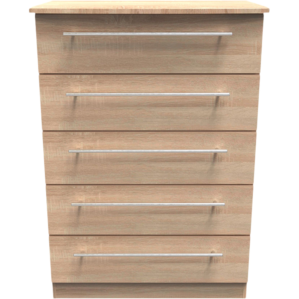 Crowndale Sherwood 5 Drawer Bardolino Oak Chest of Drawers Image 2