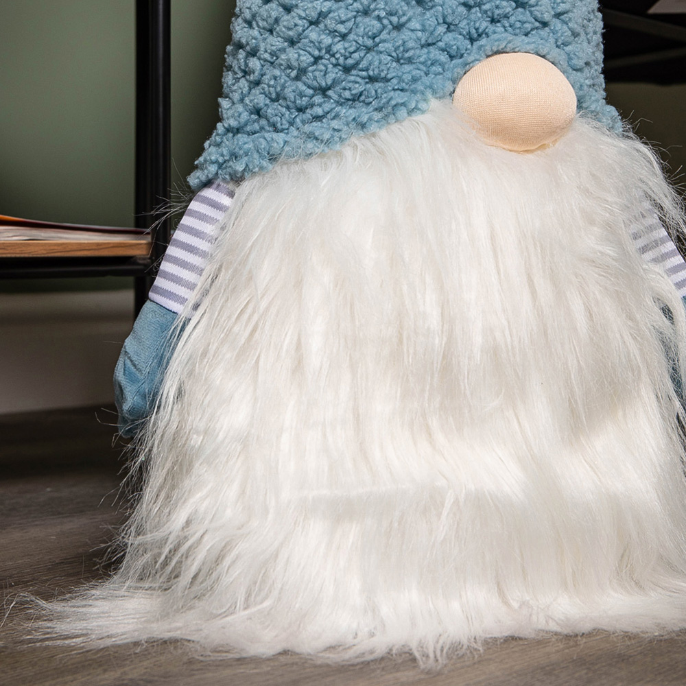 Samuel Alexander Blue Sitting Christmas Gonk Decoration with Knitted Hat 65cm Image 5