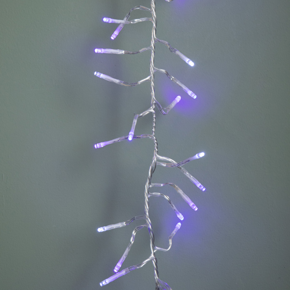 Samuel Alexander 720 Blue Purple and White LED Christmas Cluster String Light 9.3m Image 5