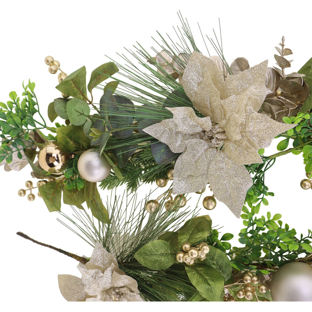 Gold Poinsettia Bauble Garland Image 6