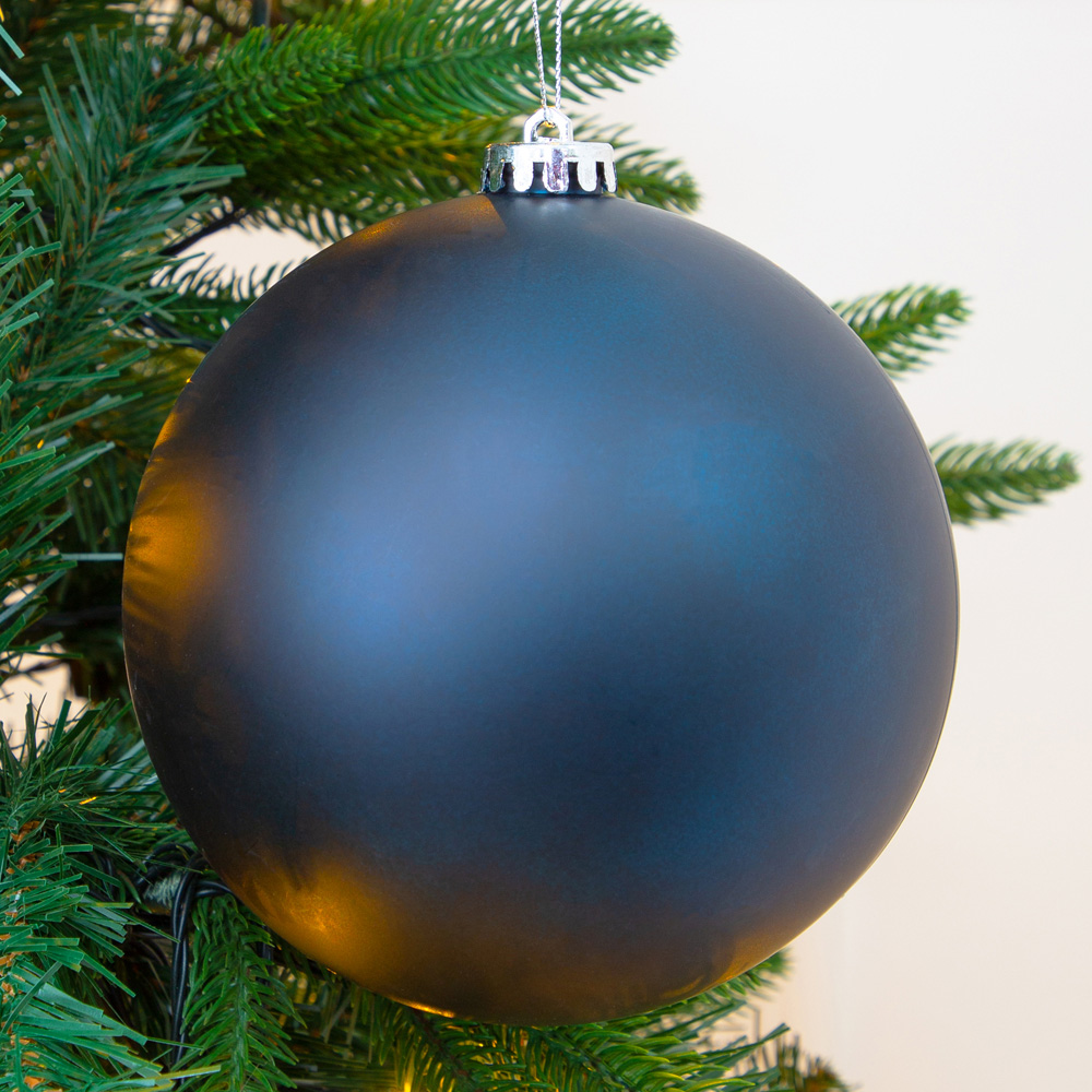 The Christmas Workshop Navy Blue Matte Bauble 3 Pack Image 2