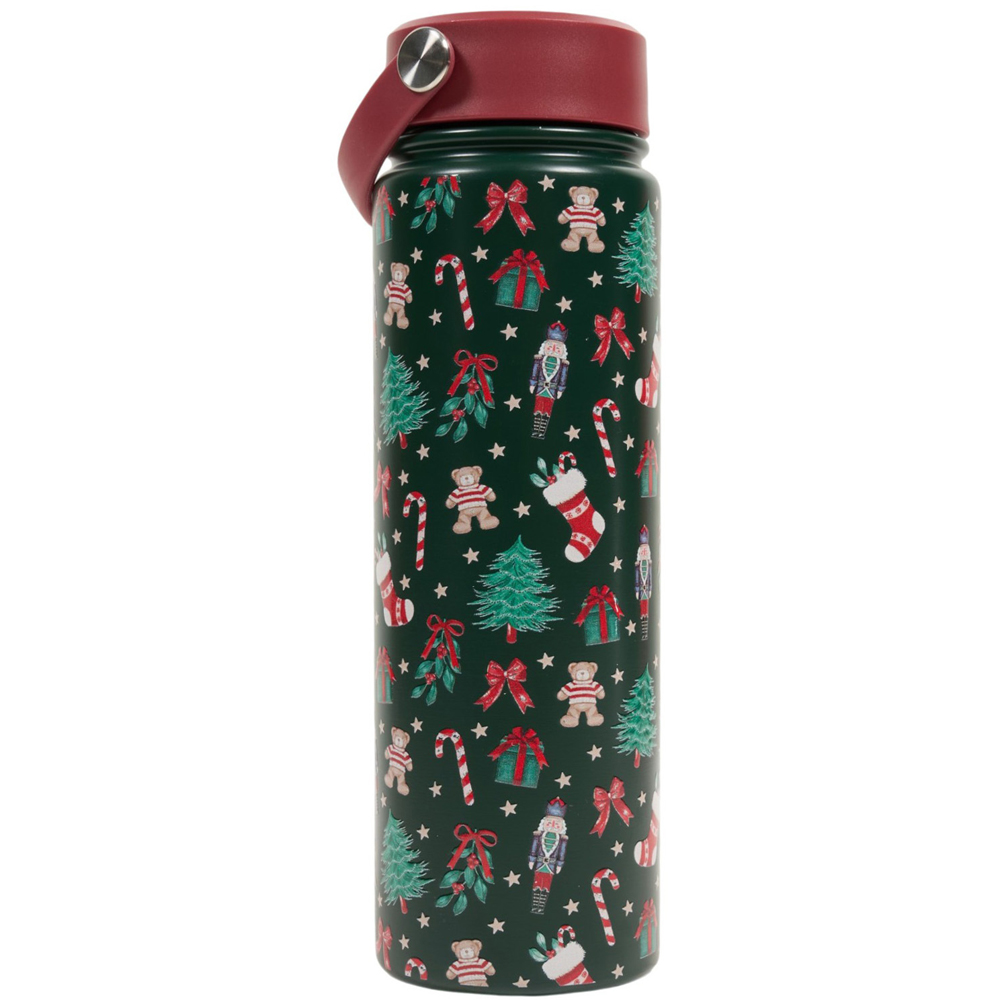 Cute Xmas Print Vacuum Bottle with Lid Image 3