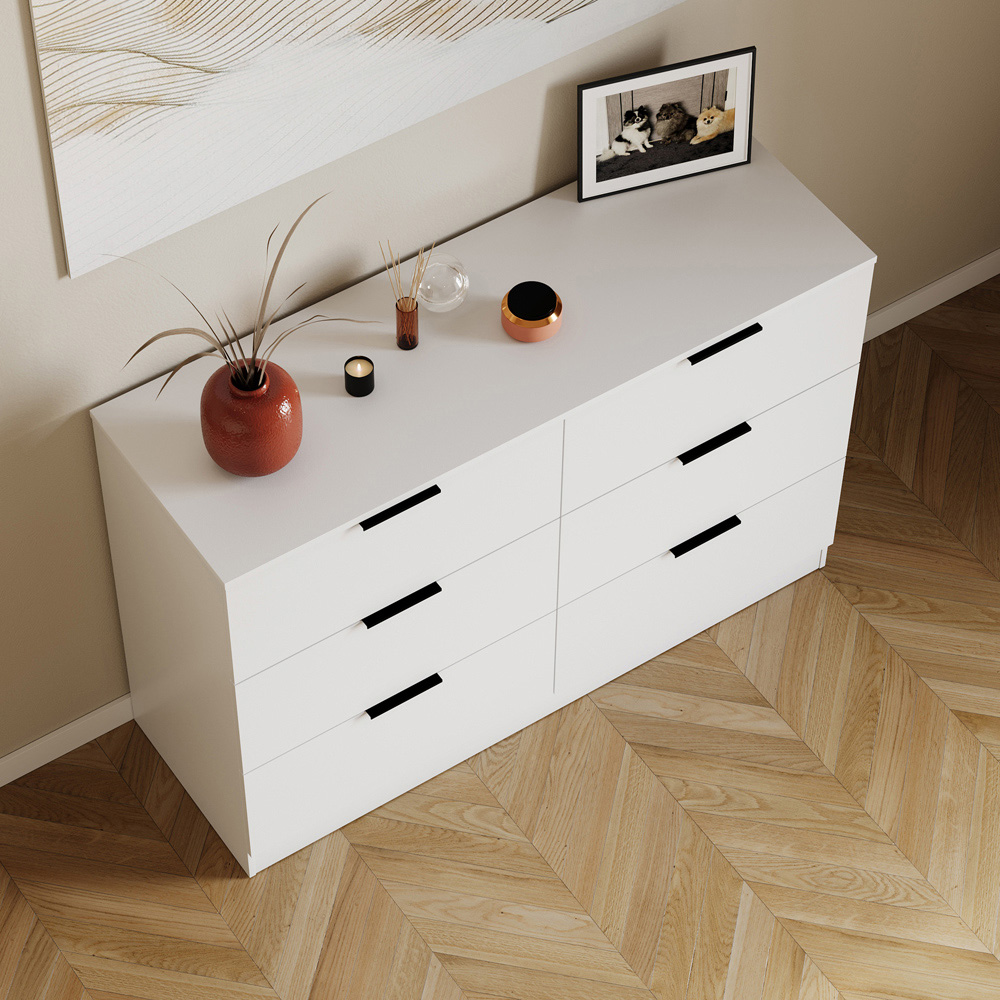 VIDA DESIGNS Trega 6 Drawer White Chest of Drawers Image 4
