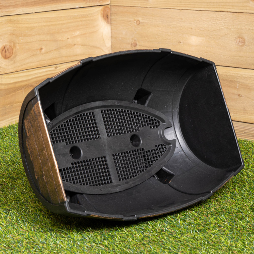 Samuel Alexander Oak Effect Barrel Plastic Medium Trough Planter 40cm Image 7