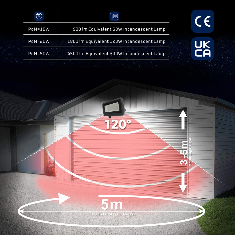 ValueLights Slimline Black LED Garden Wall Floodlight Image 7