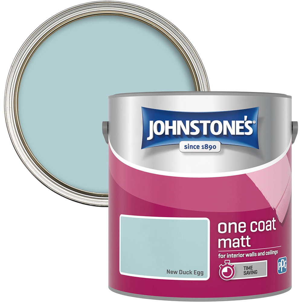 Johnstones One Coat Matt Paint - New Duck Egg Image 1
