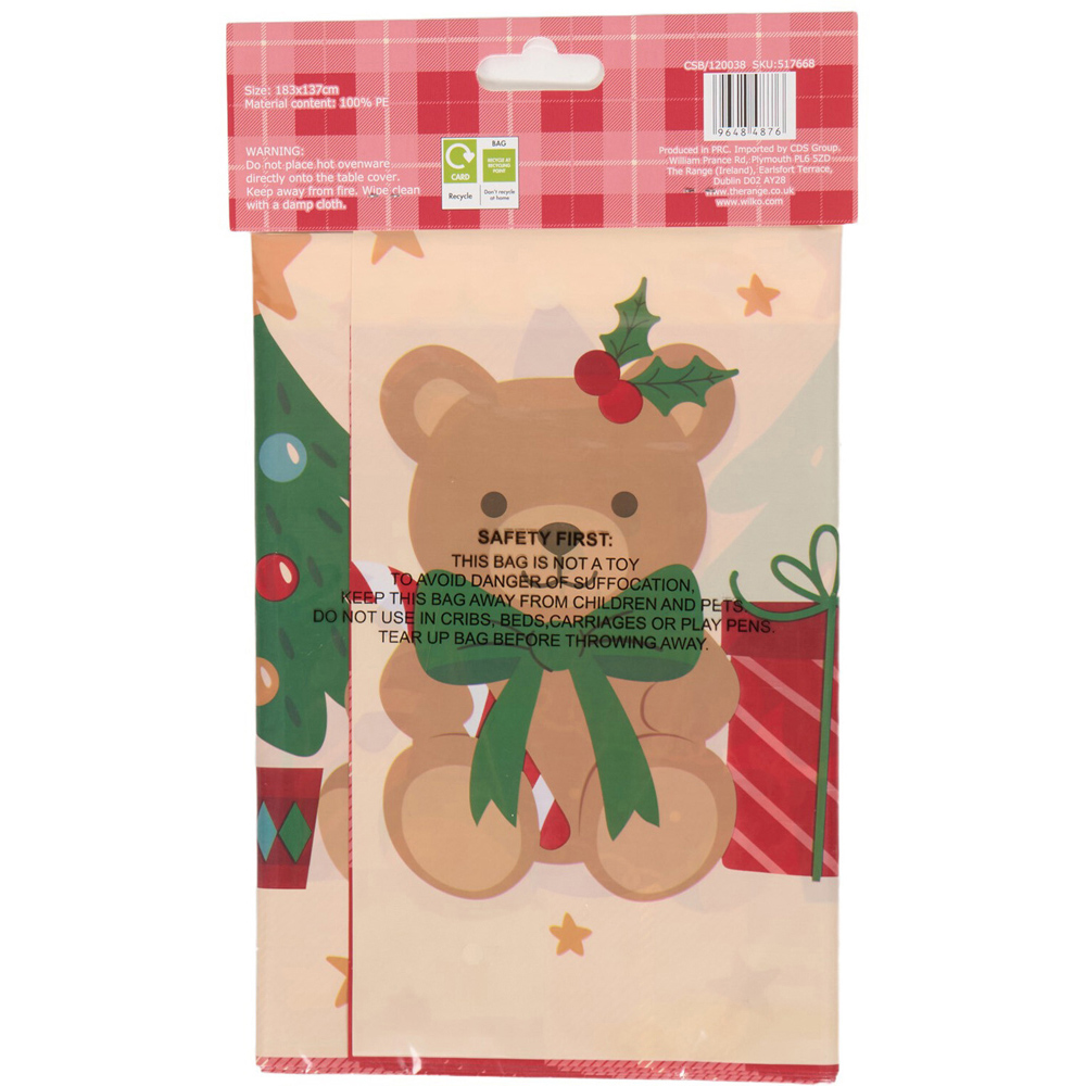 Christmas Teddy Reusable Table Cover Image 2