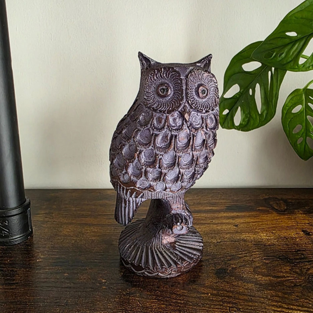 Inspirational Gifting Little Owl Polystone Resin Garden Ornament Large Image 2
