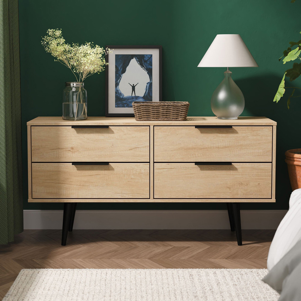 Crowndale Hong Kong 4 Drawer Nebraska Oak Bed Box Ready Assembled Image 7