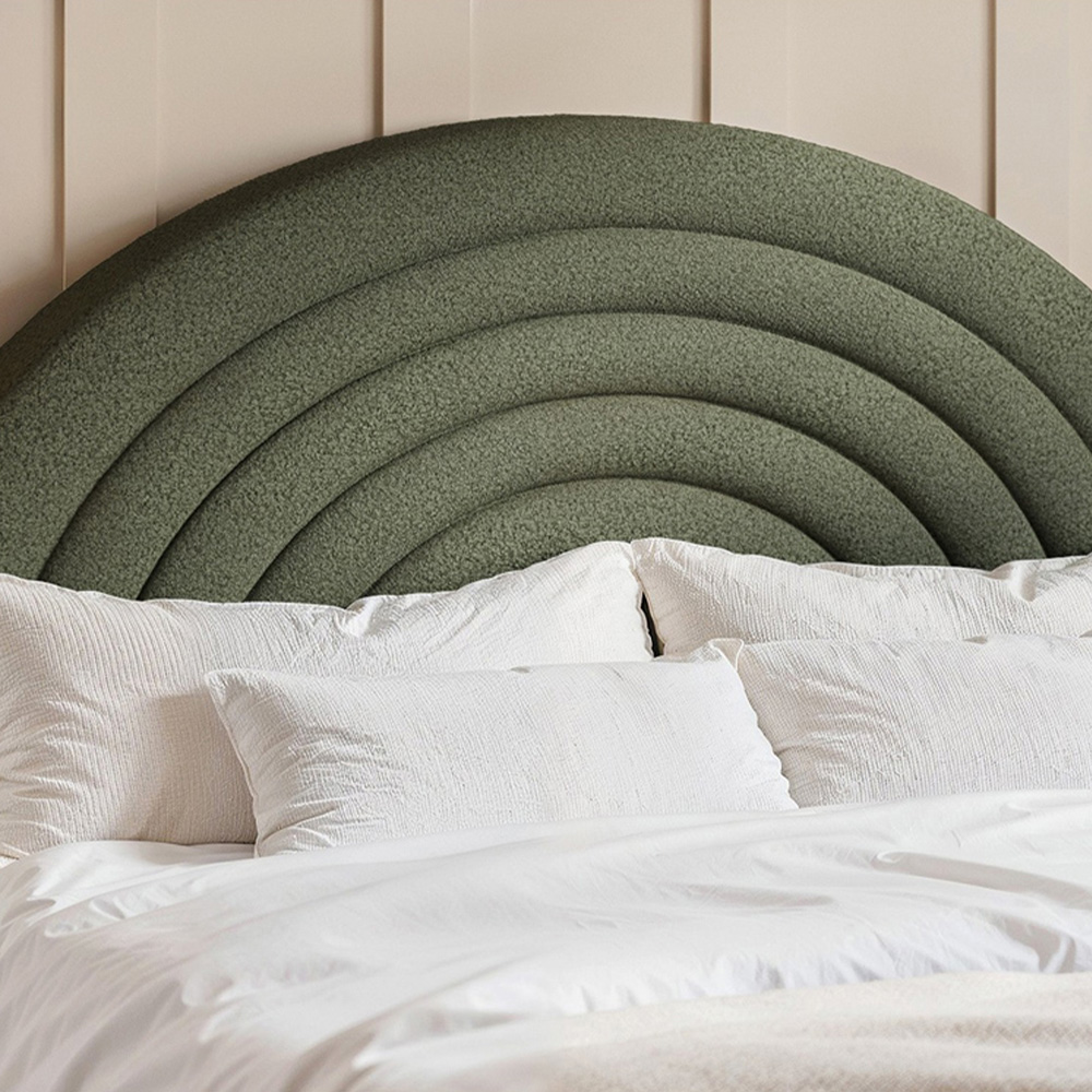 Flair Ava Double Green Boucle Bed Image 2