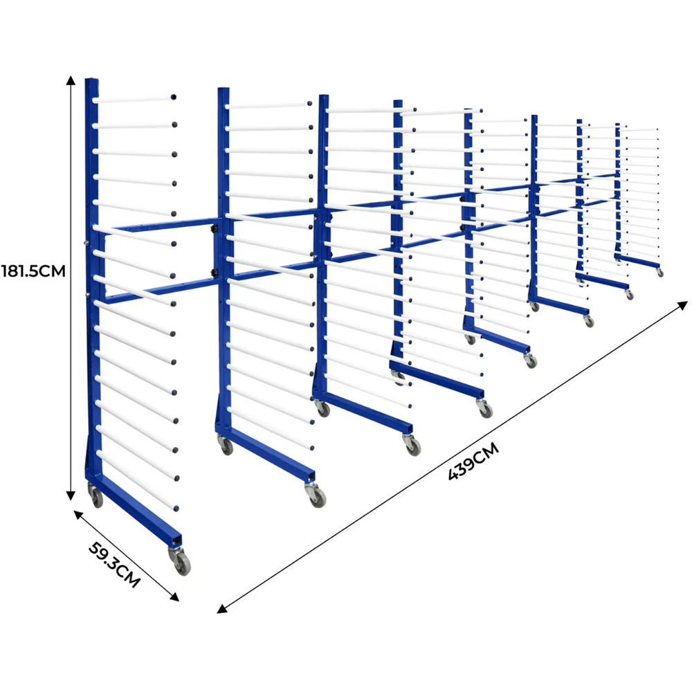 Monstershop Combi Spray Blue Drying Rack Trolley 4 Pack with 3 Connector Image 4