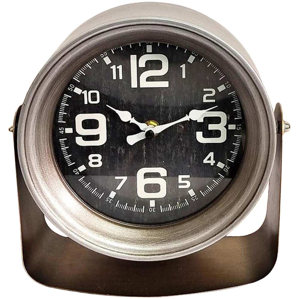 Acacia Home Silver Table Clock 20cm Image 1