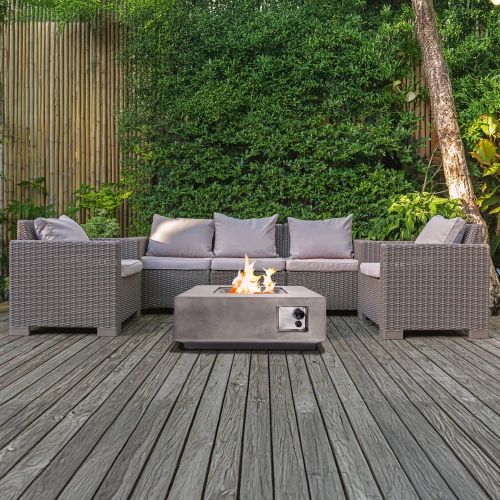 MDA Designs Loki Light Stone Propane Outdoor Firepit Image 6