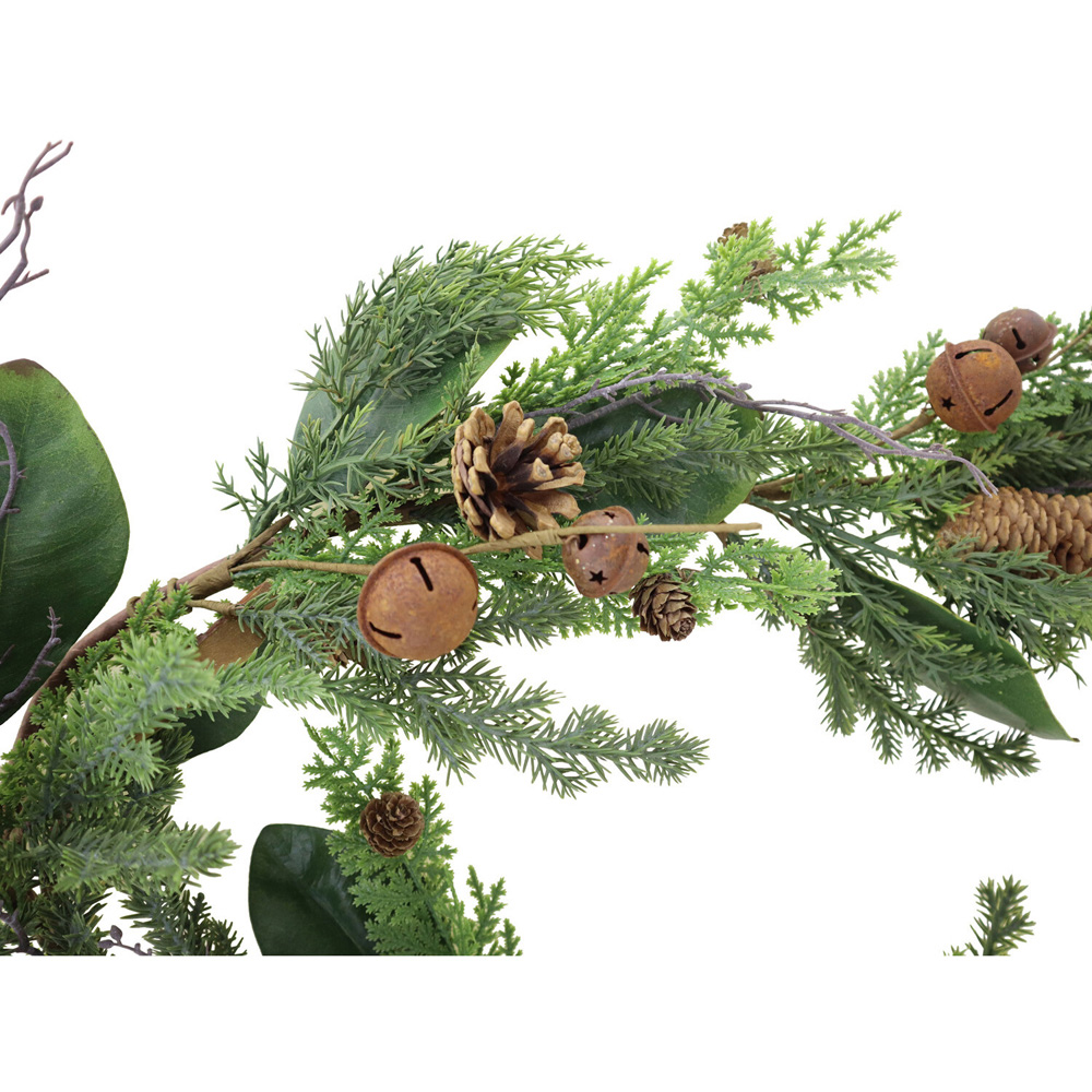 Pre-Lit Rustic Bells Garland Image 3