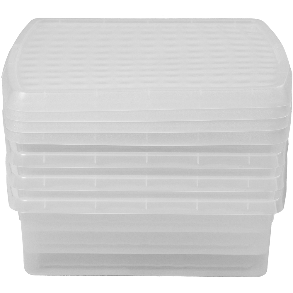 Wham Clip 13.2L Clear Square Storage Box with Lid 4 Pack Image 5