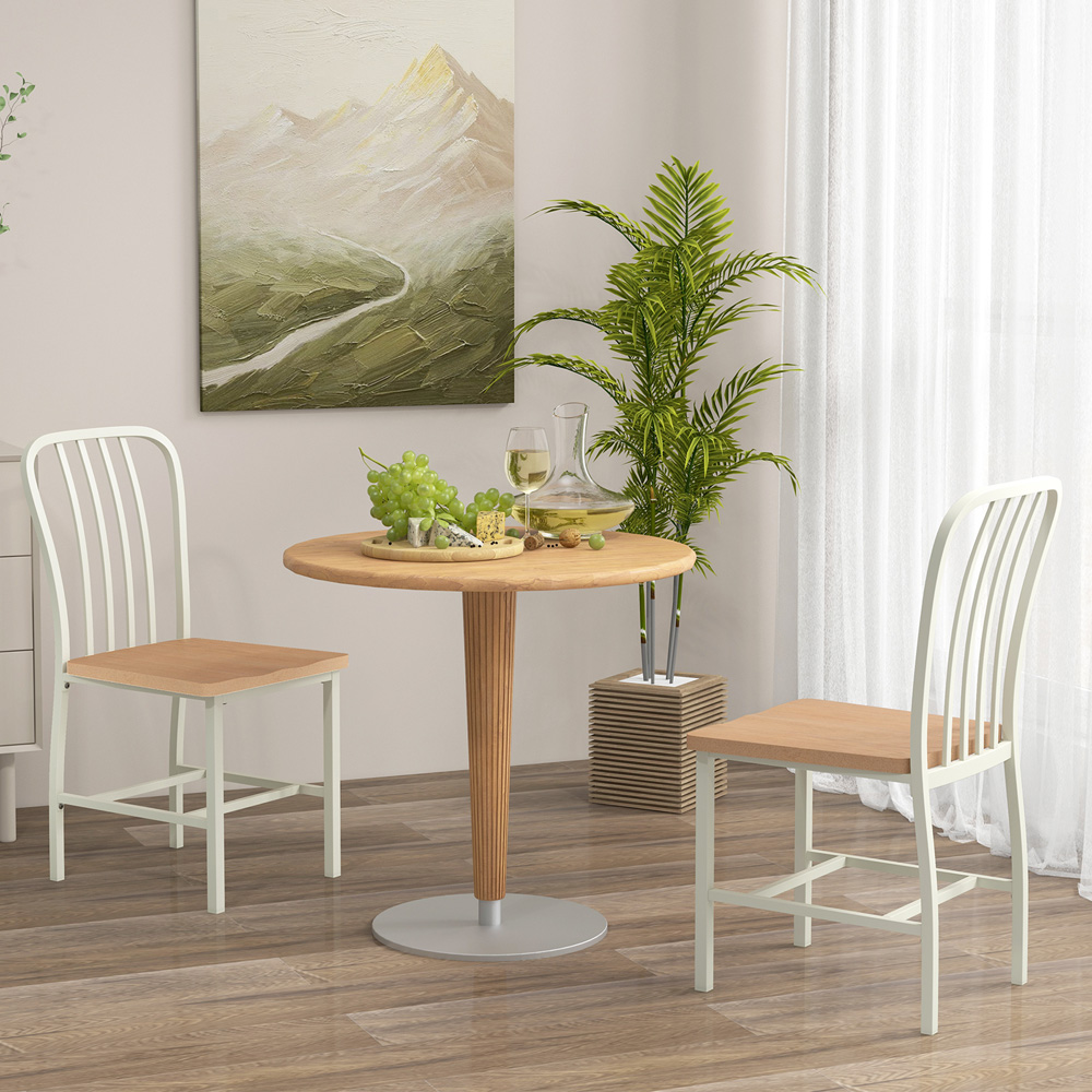 Costway Set of 2 White Dining Chair with Footrest Image 3