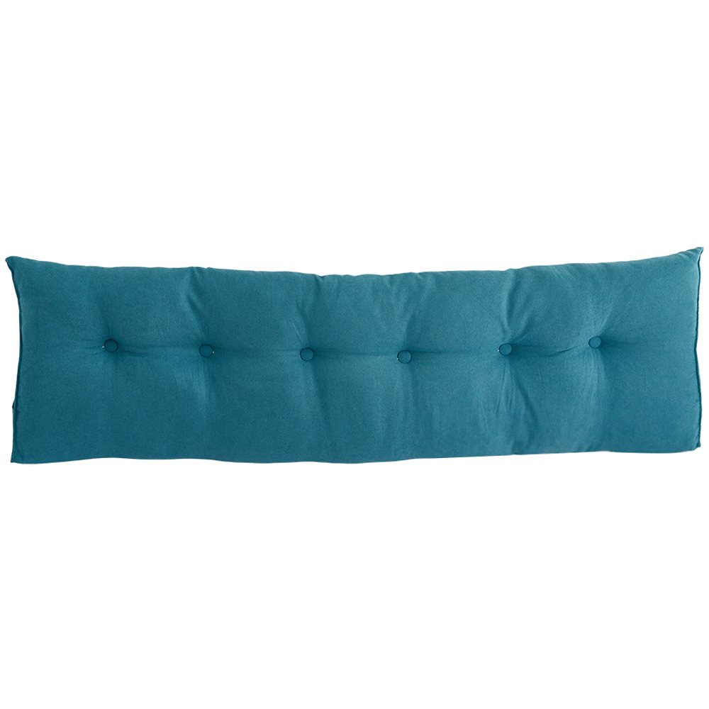 Living and Home Peacock Blue Wedge Headboard Pillow with Side Pocket 180 x 50cm Image 2