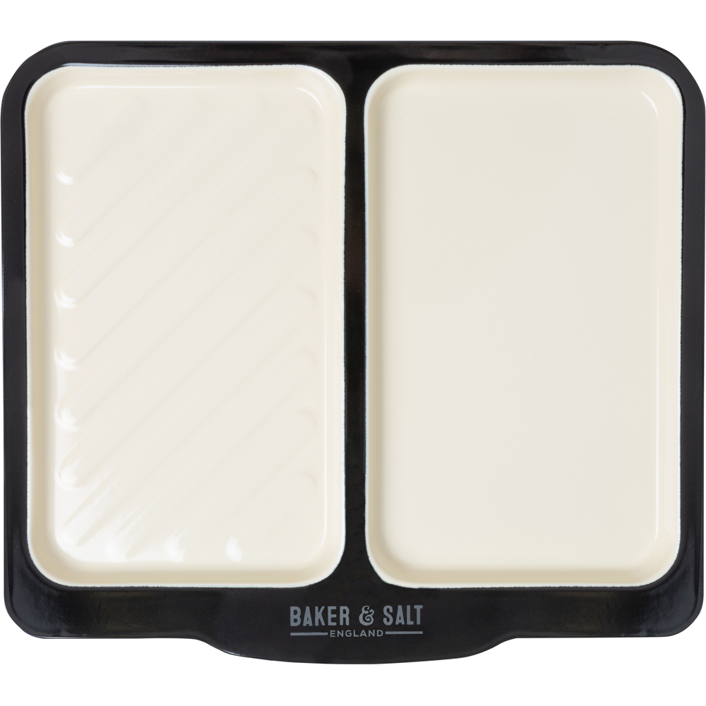 Wham Baker & Salt Large Set of 2 Two Tone Enamel Dual Tray Image 3