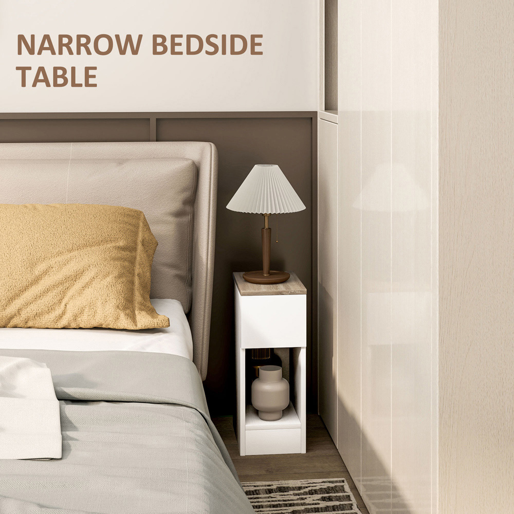 Portland Single Shelf White Bedside Table Set of 2 Image 8