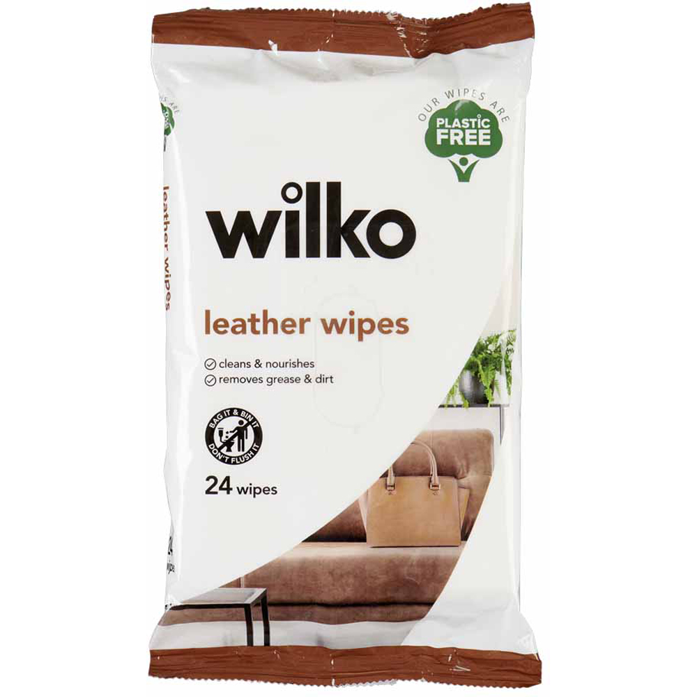 Wilko Plastic Free Leather Wipes 24pk Image 1