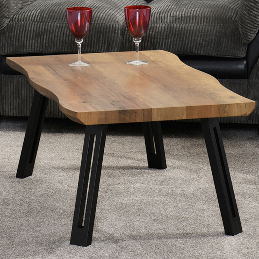 Seconique Quebec Oak Effect Wave Edge Medium Coffee Table Image 1