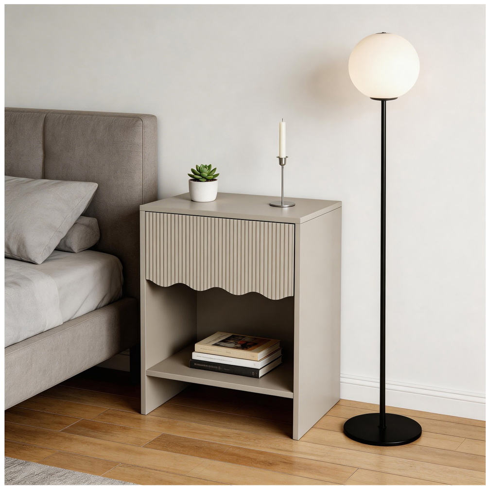 Scalloped Edge Side Table Grey Image 4