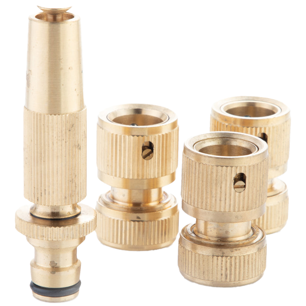 Garden Mile 4 Piece Brass Hose Fitting Set Image 1