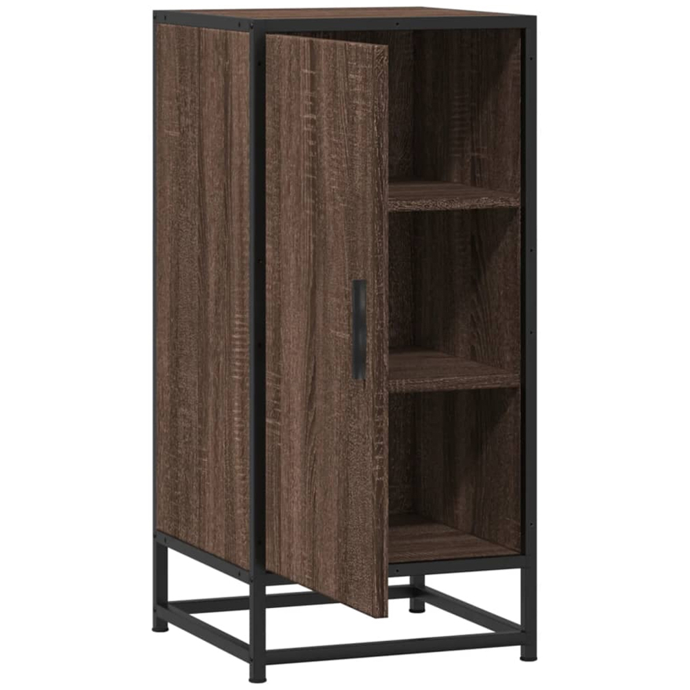 vidaXL Single Door Brown Oak Sideboard Image 4