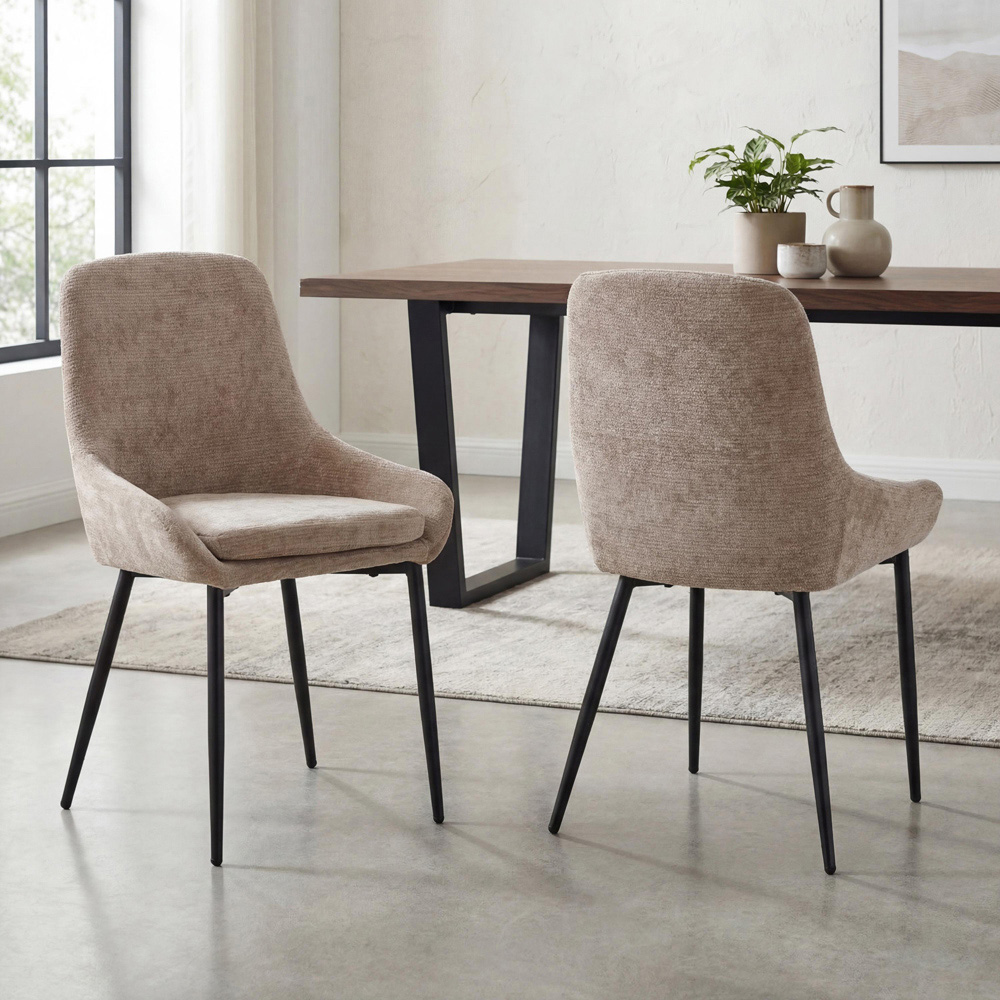Portland Valenza Mink Curved Back Dining Chair Image 8